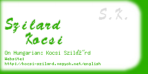 szilard kocsi business card